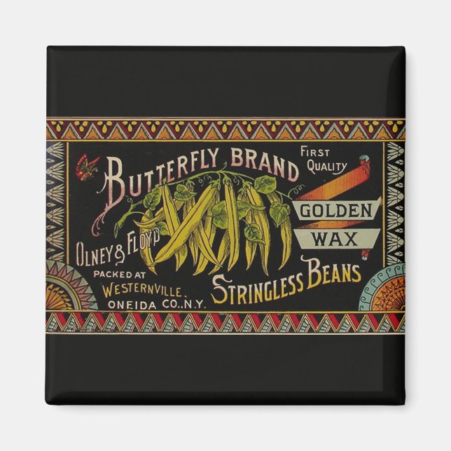 String Bean Label Vegetable Land Magnet (Framsidan)