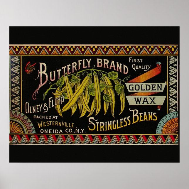 String Bean Label Vegetable Land Poster (Framsidan)