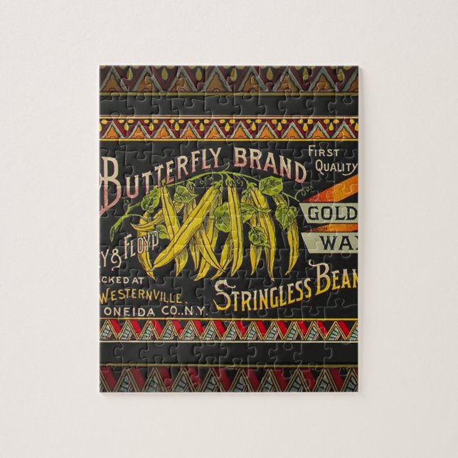 String Bean Label Vegetable Land Pussel (Vertikal)
