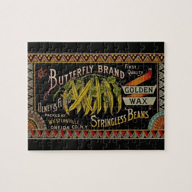 String Bean Label Vegetable Land Pussel (Horisontell)