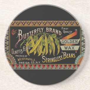 String Bean Label Vegetable Land Underlägg