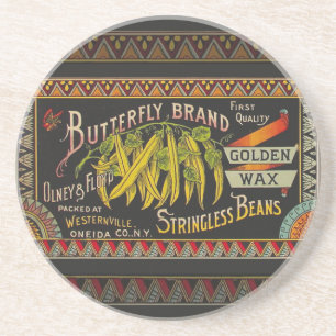 String Bean Label Vegetable Land Underlägg