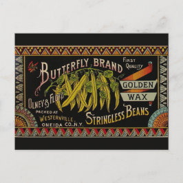 String Bean Label Vegetable Land Vykort