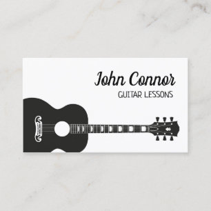 String Guitar Private Lessons Music Teacher Simple Visitkort
