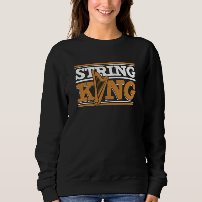 String King Pedal Harp Harpist Konghou Harp Player T Shirt (Framsida)