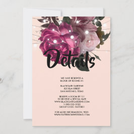 string light Burgundy-blominbjudan Inbjudningar