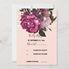 string light Burgundy-blomma OSA-inbjudan Inbjudningar