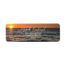 String Light Sunset Beach Address Label Returadress Etikett