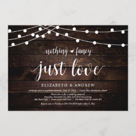 String Lights Farm, trä, Bröllop Elopement Party Inbjudningar