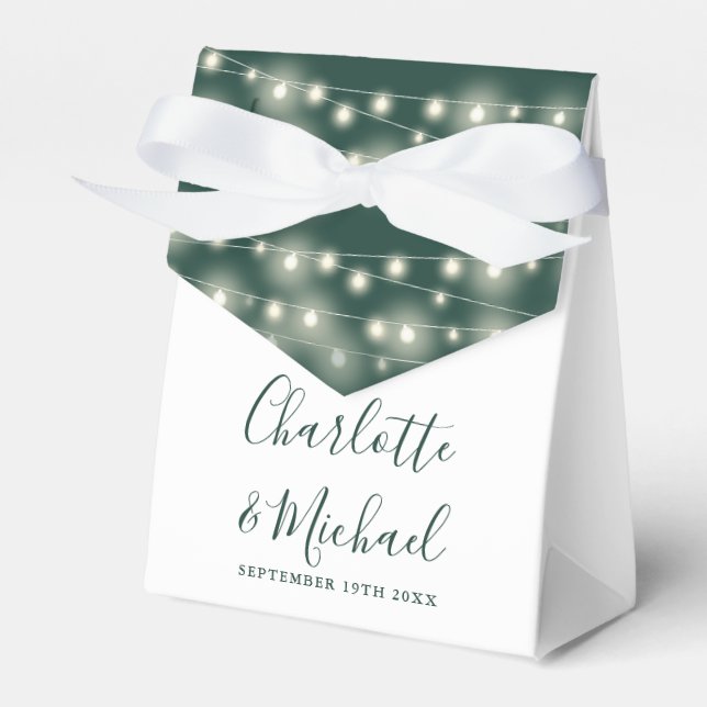 String Lights Signatur Skrift Smaragd Bröllop  Presentaskar (Framsidan Sidan)