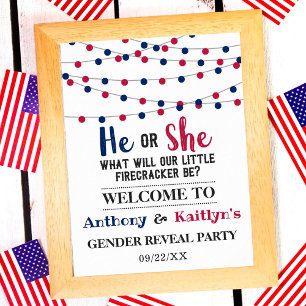 String Ljus 4:e juli-Genderna Party Poster