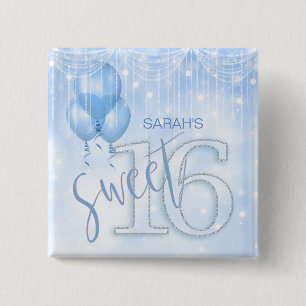 String Ljus & ballonger Sweet 16 Lt. Blue ID473 Knapp