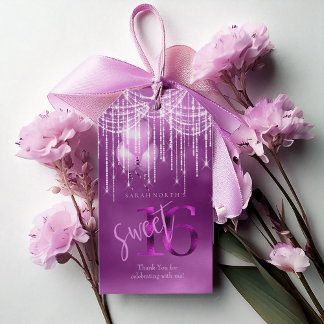 String Ljus & ballonger Sweet 16 Orchid ID473 Presentetikett
