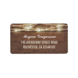 String Ljus Barn Wood Rustic Adressetikett
