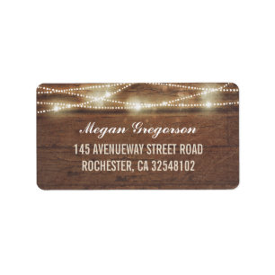 String Ljus Barn Wood Rustic Adressetikett