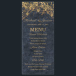 String Ljus Bokeh Bröllop Menu för marinblå Guld-- Meny<br><div class="desc">Fyll i bord med den här elegant bröllop-menyn från Rustic Glam Bröllop Collection. Designat med guld-strängsfärgat ljus över en djup faux-denim-bakgrund erbjuder den här lodrät en fantastisk blandning av rustik charm och kvällssofistikering. Layouten innehåller sektioner för bads-, entrées- och sidsegment som tydligt presenteras för pläterad middagsservice eller buffet-stil måltider. Perfekt...</div>