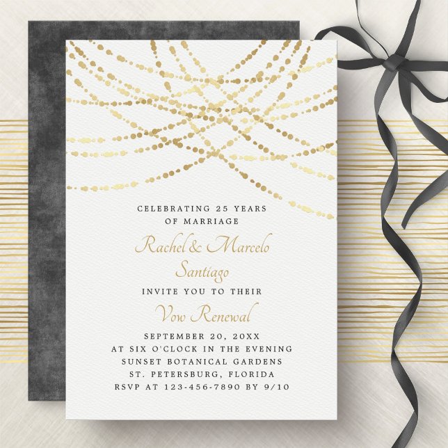 String Ljus Bröllop-årsdagen Vow Renewal Inbjudningar (Skapare uppladdad)