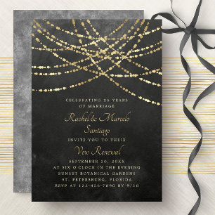 String Ljus Bröllop-årsdagen Vow Renewal Inbjudningar