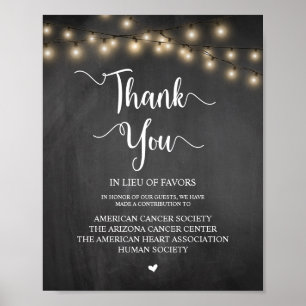 String Ljus, Bröllop Donation, bidrag Poster