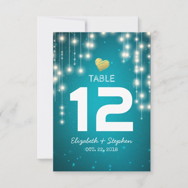 String Ljus Bröllop sätet Ställe Bordsnummer (Framsida)