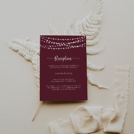 String Ljus Burgundy bröllopsmottagning Tilläggskort