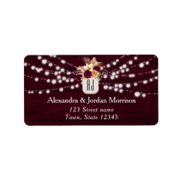 String Ljus Burgundy-etikett Adressetikett