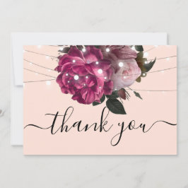 String Ljus Burgundy Flowers tack Inbjudningar