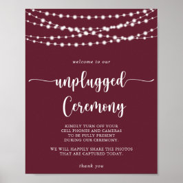 String Ljus Burgundy Unplugged Ceremony Poster
