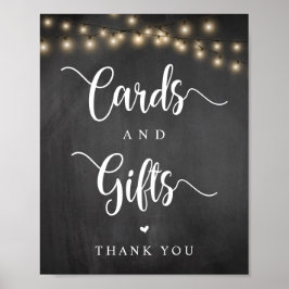 String Ljus, Chalkboar, Bröllopskort och presenter Poster