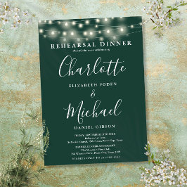 String Ljus Emerald Script Rehearsal Middag Inbjudningar