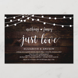 String Ljus Farm, wood, Bröllop Elopement Party Inbjudningar