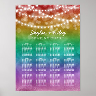String Ljus Gay Bröllop-sittplatsplan 12 Bord Poster