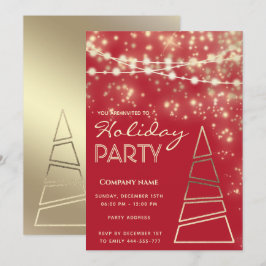 String ljus gnistra Red Corporate Julfest Inbjudningar