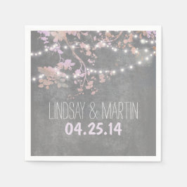 String Ljus Grenar Rustic Garden Wedding Pappersservett