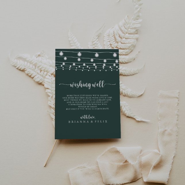 String Ljus Grönt Bröllop Wishing-brunn Tilläggskort (Skapare uppladdad)