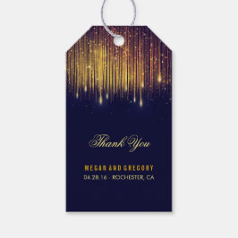 String Ljus Guld och Bröllop Tack Presentetikett