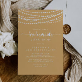 String Ljus Gult Bridesmaids Luncheon Shower Inbjudningar