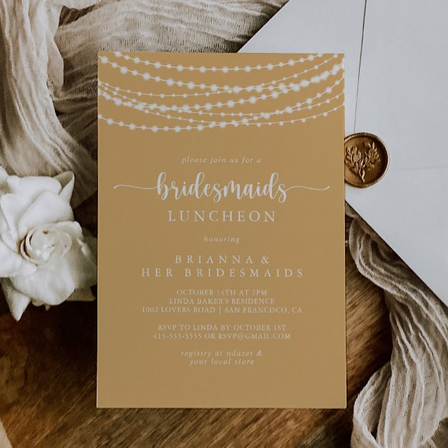 String Ljus Gult Bridesmaids Luncheon Shower Inbjudningar (Skapare uppladdad)