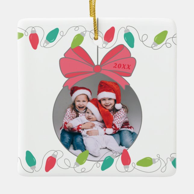 String Ljus julfoto Ornament (Framsida)