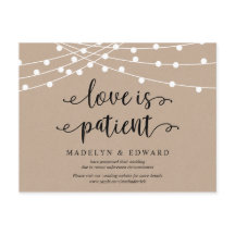 String ljus, Kärlek har tålamod, bröllop har skjut