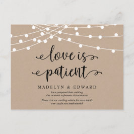 String ljus, Kärlek har tålamod, bröllop har skjut Vykort