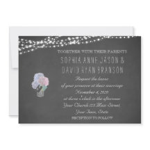 String Ljus Mason Burk Chalkboard bröllopsinbjudan