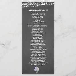 String Ljus Mason Burk Chalkboard-Bröllopsprogram Program