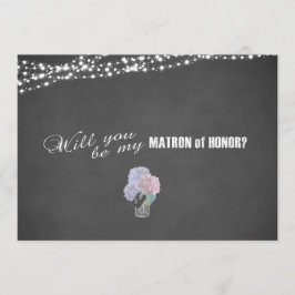 String Ljus Mason Burk Chalkboard Matron of Honor Inbjudningar