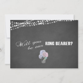 String Ljus Mason Burk Chalkboard RING BEARER Inbjudningar