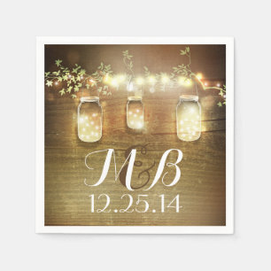 String Ljus Mason Burk Rustic Barn Bröllop Pappersservett