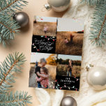 String Ljus Merry Bright jul Photo Collage Julkort<br><div class="desc">Kortet för fina och ljusa julfotokollage med pastellsträngen ljus i rött,  rosa,  mynta och gult med Merry och Bright i ett vintage,  snabbt skript.</div>