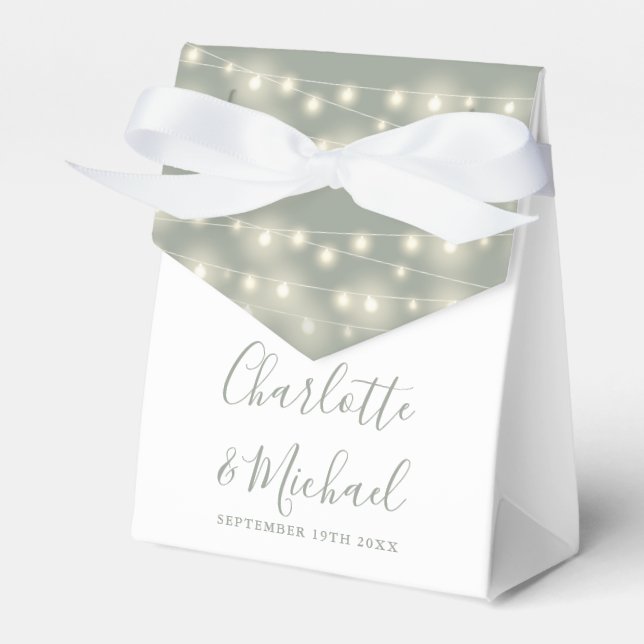 String Ljus Namnteckning skriptsidan Grönt Bröllop Presentaskar (Framsidan Sidan)