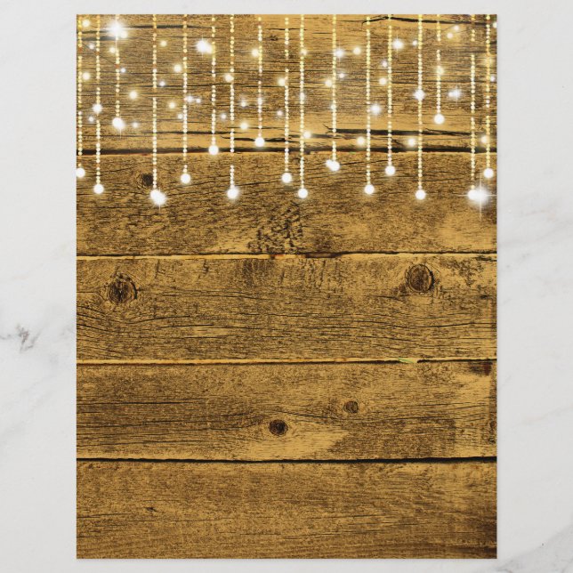 String Ljus och Golden Wood Fall Scrapbook Papper (Framsida)