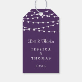 String Ljus on Lila Bröllop Collection Presentetikett